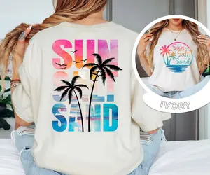Sun Sand Salt Beach T-Shirt, Summer shirt, Trendy Beach Tee for Women, Summer Vacation Shirts, Womens Beach Shirt, Summer Tee