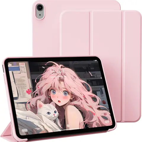 Slim Lightweight Carry Tablet Case with Trifold Stand, Soft TPU Back, Auto Sleep/Wake, Touch ID Support, Sensor, No Pencil Holder for iPad A16 11in (2025)/10th Gen 10.9in, Pink Option, Tablet Accessories, With Sensor