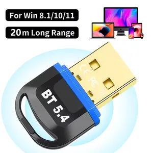 Drive free 5.4 Bluetooth adapter，Bluetooth Adapter for Desktop PC, Computer Bluetooth Receiver, Ultra-Low Latency, Plug-and-Play, Supports Windows 7/8/10/11 Systems, USB Bluetooth Dongle, Range up to 65ft/20m