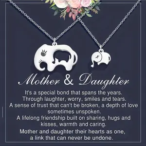 Elegant Silver-Plated Elephant Necklace - Perfect Gift for Mom, Daughter, Mother’s Day, Christmas, Birthday, Unique Jewelry for Women, Special Occasion Present