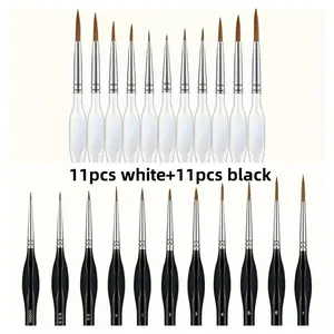 22-piece professional artist paintbrush set, with numbered tips - miniature brushes and detail brushes, for oil painting, watercolor painting, calligraph, miniature modeling, nail art, crafts - ideal for beginners - suitable for fine and smooth