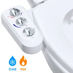 Hibbent Bidet Toilet Attachment - Dual Nozzle Self-Cleaning, Hot & Cold Water Spray, Non-Electric Mechanical, Rear & Female Washing Sanitizing, Easy Installation, Water Pressure Control, Durable Construction, Hygienic Cleaning Experience bath accessory