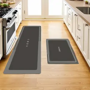 Diatomaceous Earth Bath Mat Fast Drying Absorbent Non Slip Kitchen Floor Mat for Sink Stove Bathroom Entrance Easy Clean Durable Surface Tray Black