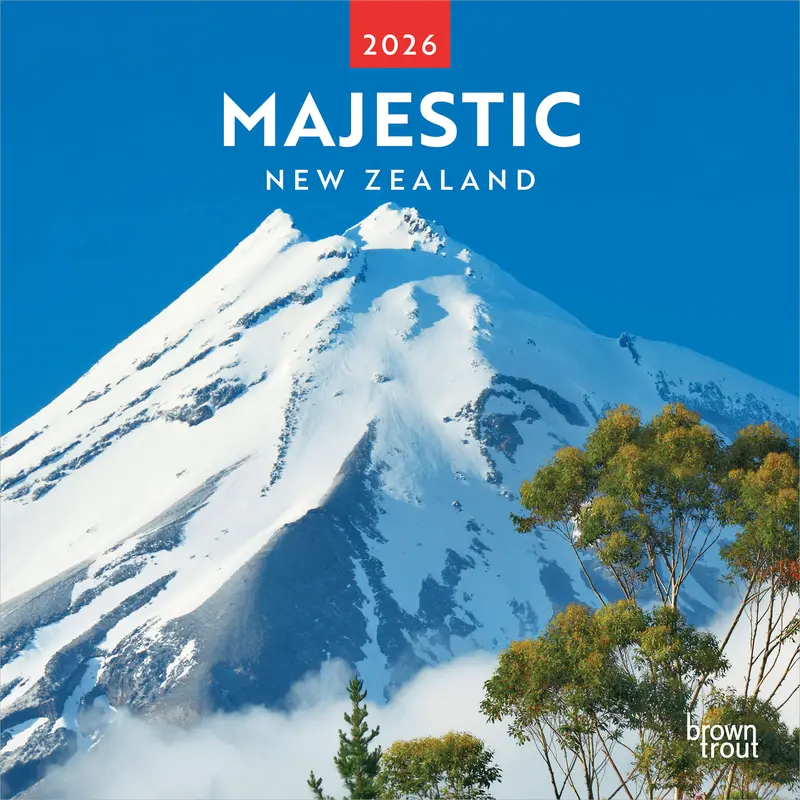 Majestic New Zealand | 2026 12 x 24 Inch (Hanging) Monthly Square Wall Calendar | Plastic-Free | BrownTrout | Travel Scenic Oceania Photography 0