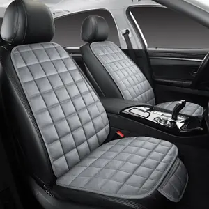 2pcs/1 front seat Car Seat Cushion, Car Interior Cushions, with Diagonal Grid Design, Single Seat for The Front Row, Plush Material, Comfortable and Warm, Easy Installation, Suitable for All Seasons, Car Seat Protectors