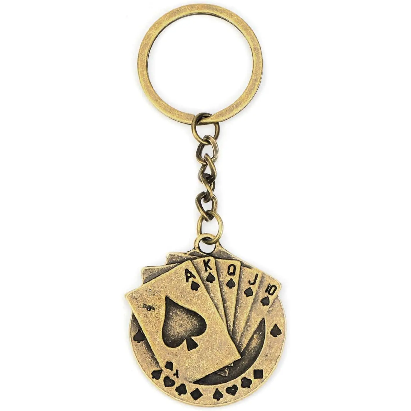 Poker Keychain,Vintage Playing Cards Keychain for Men Women,Good Luck Gift for Boyfriend Husband Friends Dad Brother
