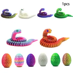 3D Printed Snake Jointed Artisan Craft Ornament, Activity Gift, Creative Handmade Figurine, Colorful Decorative Piece