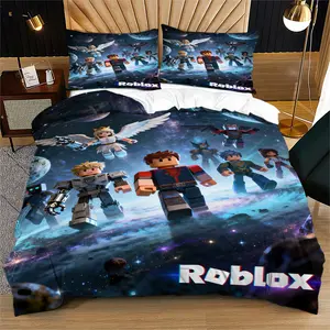 Roblox Cartoon Pattern Printed Duvet Cover, Suitable For Children And Teenagers As a Bedroom Decoration Gift, Including 1 Duvet Cover And 1 Or 2 Pillowcases Without Core And Pillow