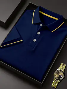 2026 New Lb Men's Collared Shirt, Elastic Casual Breathable Top Polo Shirt, Comfortable All-Season Wear, Durable High-End Polo