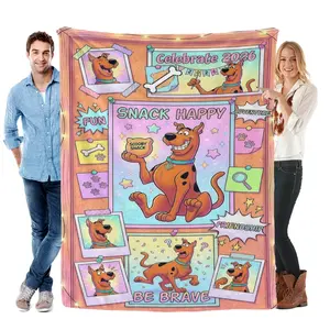 2026 New Scooby-Doo Cute Blanket Soft Funny Throw Blanket Cozy Lightweight Plush Portable Cover Blanket For Sofa,Warm Gift For Birthday,Christmas,Multiple Blanket