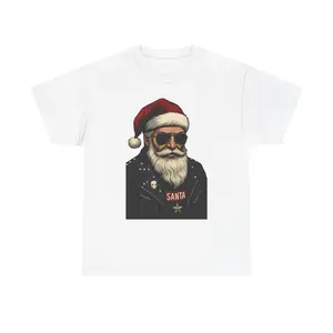 Christmas Biker Santa Tshirt, Motorcycle Holiday Tee, Festive Santa Shirt, Unisex Cotton Tee, Christmas Gift Shirt
