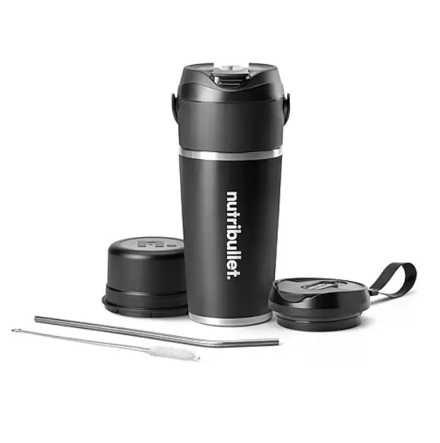 Nutribullet Flip Portable Blender, Rechargeable Personal Blender and Smoothie Maker, Compact Travel Blender for Smoothies, Protein Shakes and Drinks, Cordless Portable Kitchen Appliance for Home, Gym, Office and On-the-Go Use