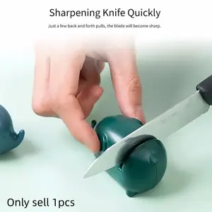 Cute Elephant-Shaped Kitchen Sharpener, Manual Knife Sharpening Tool, Durable Abs Material, Mini Animal Design, No Power Needed