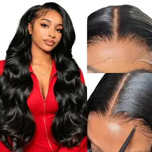 13x4 Body Wave Frontal Wig Human Hair Pre Plucked 180 Density Burgundy Body Wave Wig and 4/27 Body Wave for Women Body Wave Lace Front Wigs Human Hair Colored Wig
