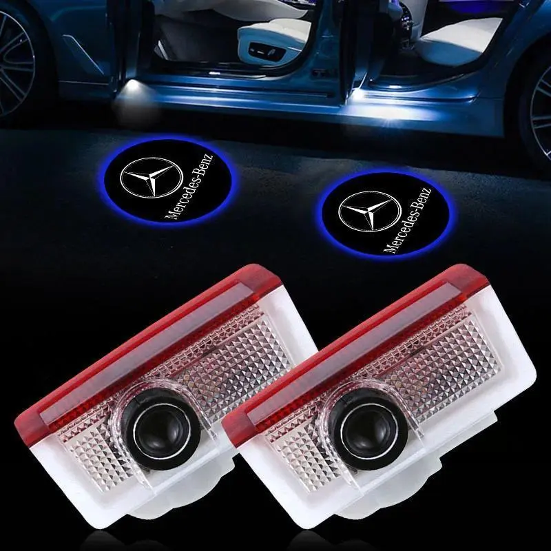 2pcs Car Door Logo Welcome Light Laser Projector Lamp Car Styling for Mercedes Benz W204 W212 CLA GLA E C G M R S Class W176 GLC