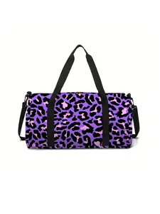 Leopard print large capacity travel duffel bag, portable storage bag, Multifunctional travel bag