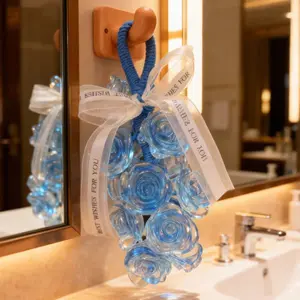 Crystal Rose Shape Handmade Soap Set of 14, Soap Roses Bouquet, Natural Plant Essential Oils, Gentle Cleansing Moisturizing, Fun Shapes, Gift Box Included