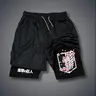 Attack on Titan Anime Double-Layer Sports Shorts Graphic Shorts Black Shorts Camo Shorts Streetwear Shorts Men Outfits Men Short Shorts Vacation Outfits Shorts