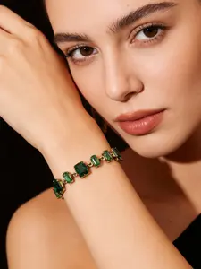 Square Hip Hop Cuban Chain Crystal Bracelet, High-Quality Jewelry Accessory, Unisex Design, Copper Chain, Metal Plated, Fashionable Diamond Bracelet, Perfect Gift