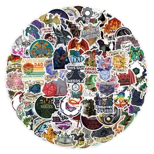 100 pieces of Dungeons & Dragons OL graffiti stickers for notebooks, cars, luggage, and water bottles, waterproof stickers