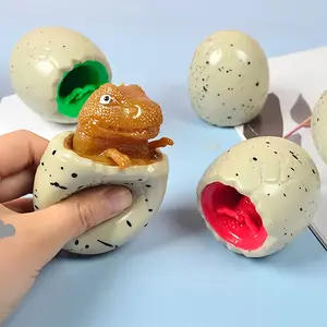 4pcs Creative Squeeze Dinosaur Egg Toys - Relax Sensory Fidget Toys, Mixed Color Rubber Novelty Prank Toys for Youngsters & Adults, Classroom Prizes, Party Favors, Interactive Gag Gifts, Dinosaur Party Supplies