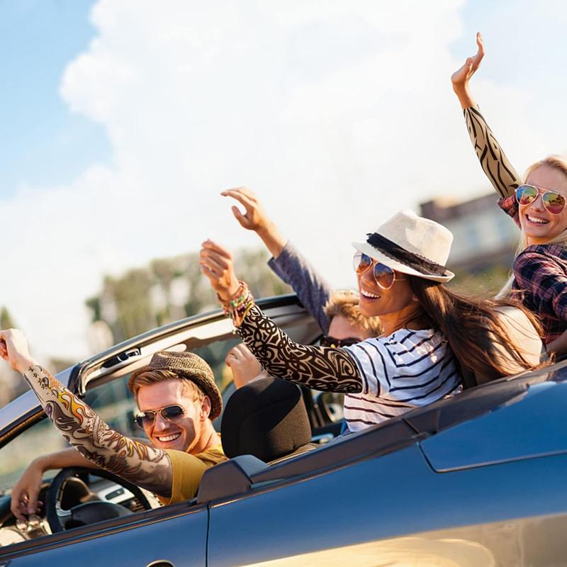 Tattoo Sleeves for Men 6Pcs Arm Sleeves Fake Tattoos Sun Protection Covers Temporary Tattoos for Halloween Unisex Stretchable Comfortable