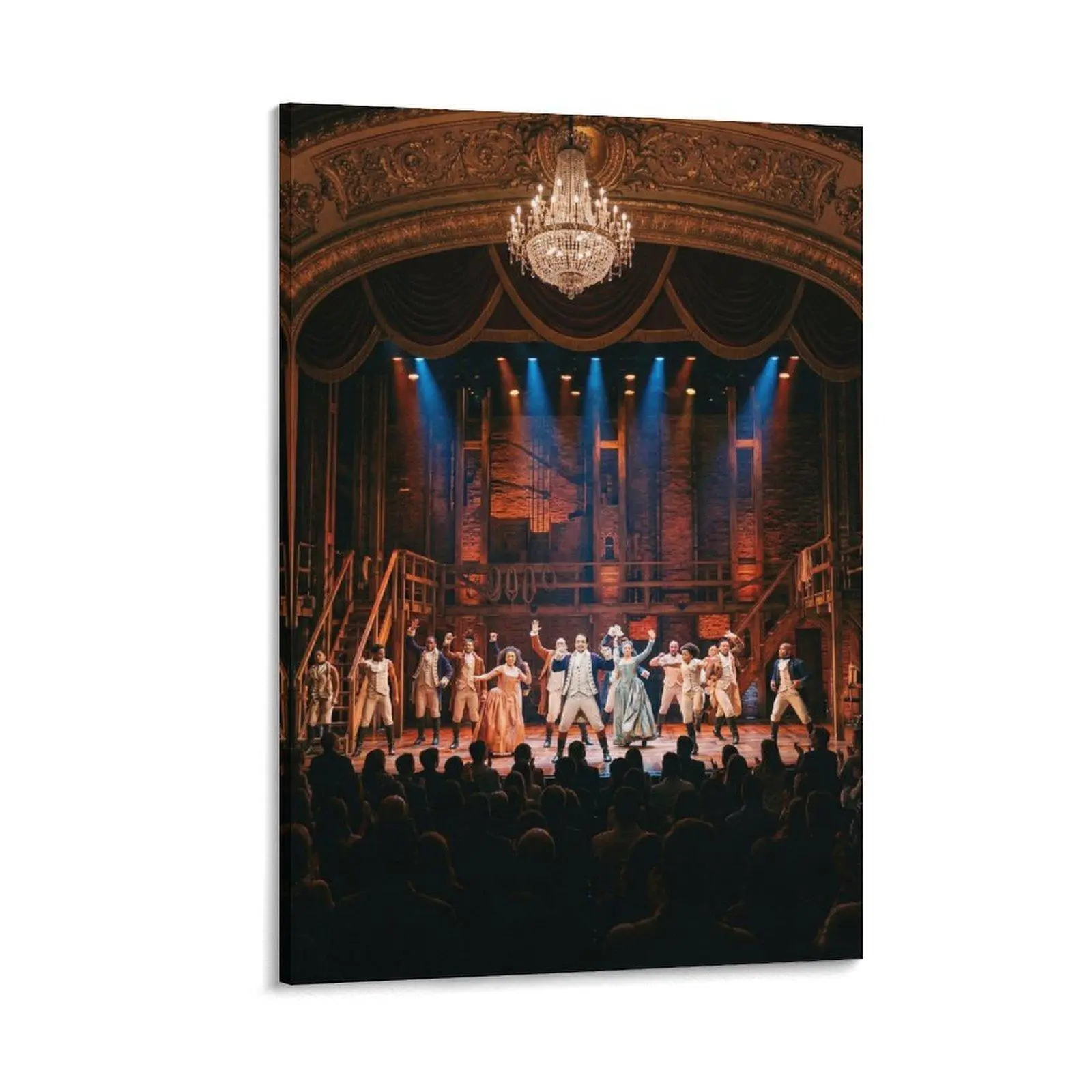 1pc Unframed Hamilton Musical Canvas Art - High-Def Photo Print, Vibrant Theater Lights, Warm-Toned Home Wall Decor for Living Room, House Decor for Theater Lovers, Adult