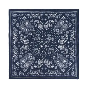 "Paisley" Silk Bandana Scarf - Midnight Blue
