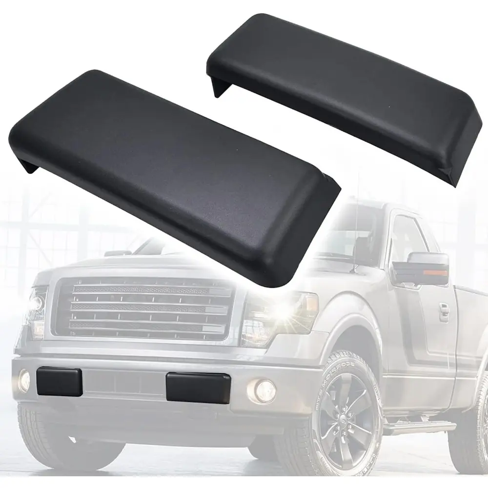 Front Bumper Pad 2009-2014 Compatible with F-150 Bumper Cover Trim (Set) Driver Side and Passenger Side Front Bumper Guards Inserts Bumper Pads Caps Textured Black