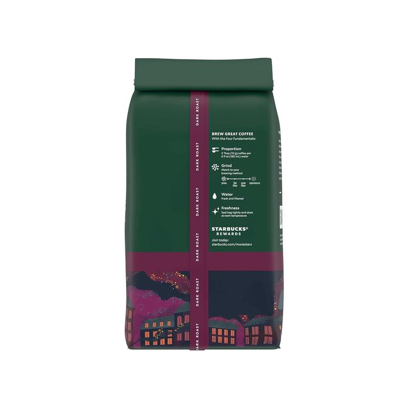 Starbucks Whole Bean Coffee, Dark Roast Coffee, Espresso Roast, 100% Arabica, 6 bags (18 oz each)