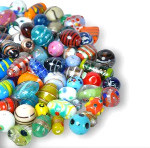 Assorted Glass Beads for Jewelry Making, DIY Lamp Work, Arts and Crafts, and Decorative Hobby Artistry, Colorful Crystal Assortment Bulk Mix, 4-18mm, Half Pound (1)