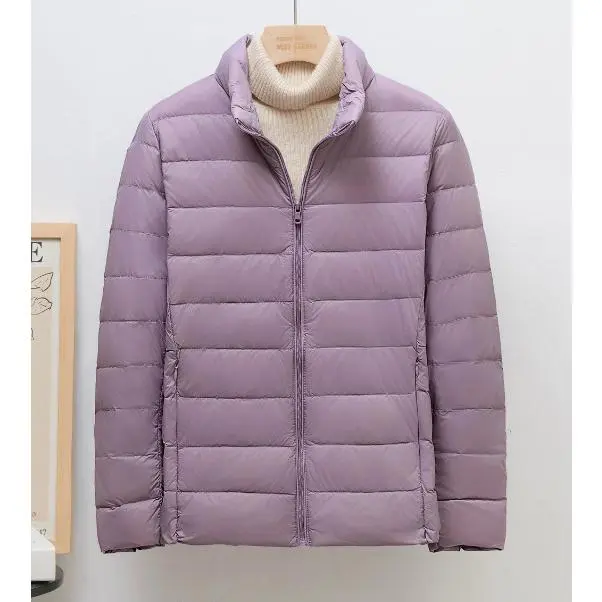 Light purple standing collar for women