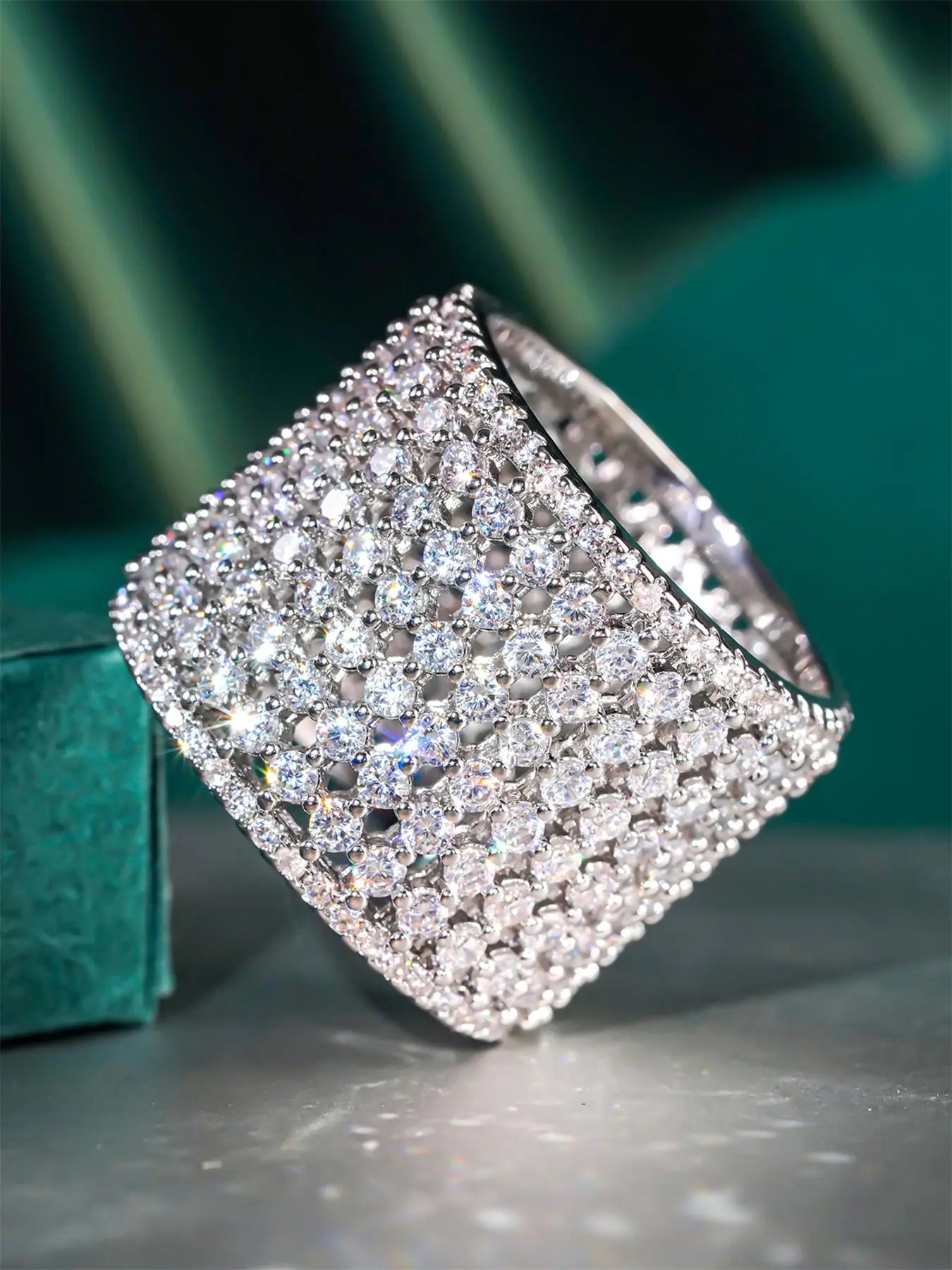 Fashion Engagement Promise Ring, Luxury Artificial Zirconia Decor Ring for Women, Statement Ring, Elegant Jewelry for Party, Daily Clothing Decor, Trendy All-match & Exquisite Jewelry for Gift