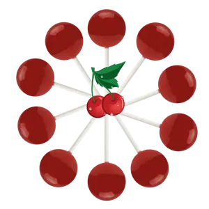 10ct. Wild Cherry Lollipop Bag