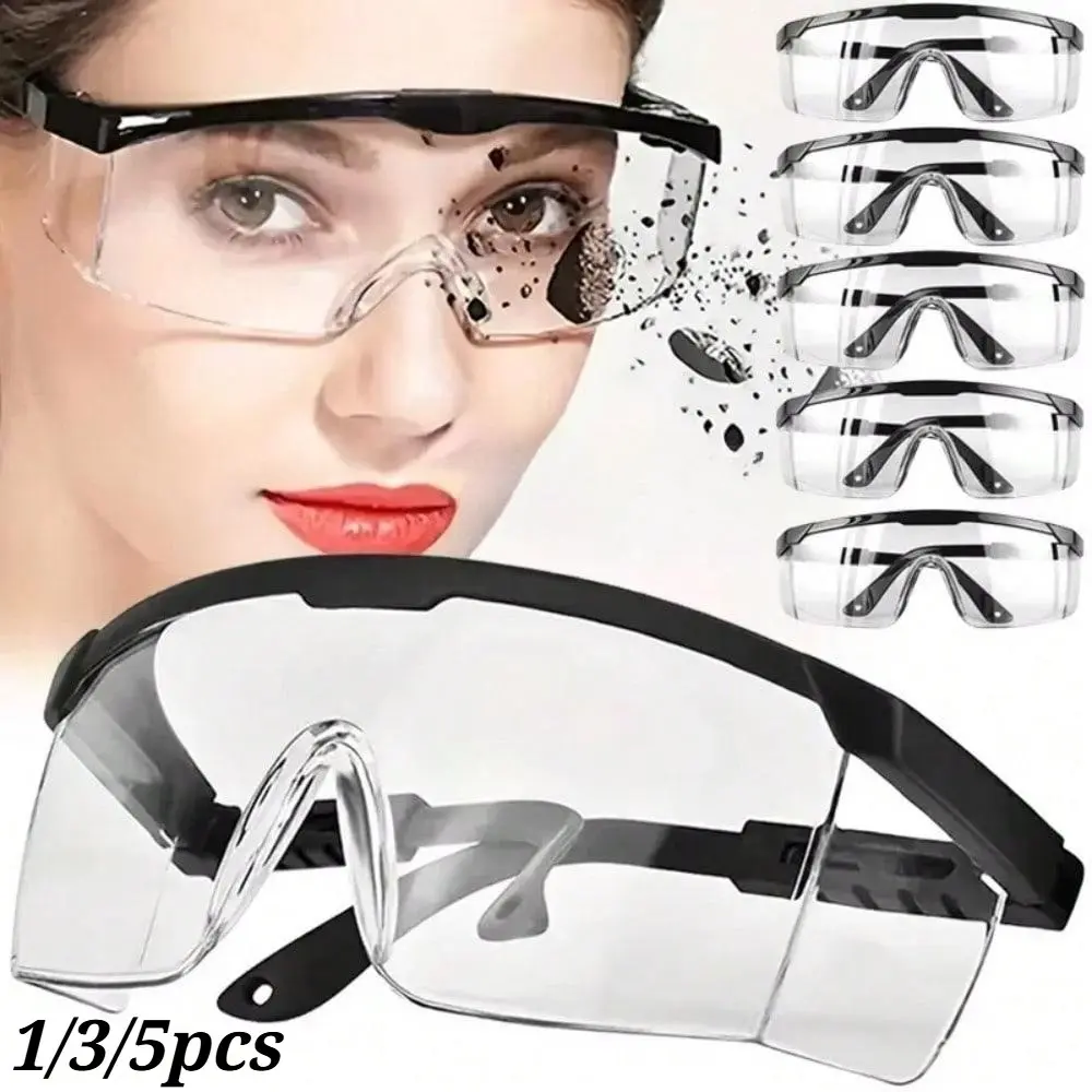 3/10pcs Anti-Splash Work Safety Glasses, Eye Protecting Lab Goggles, Protective Industrial Wind Dust Proof Goggles, Cycling Glasses, Safety Gear