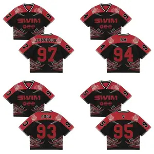Swim Inspired Wave Crop Top Jersey, Unisex Mesh Graphic Shirt, Arirang World Tour 2026 Fan Outfit, Korean Streetwear Concert Merch Gift
