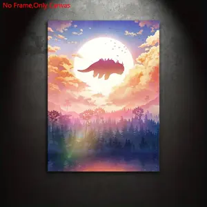 1 piece/set of frameless canvas painting print poster, classic digital art, flying bison mount Appa, perfect gift for American animation fans, ideal gift for bedroom, living room, kitchen, dormitory corridor, mural, wall decoration, room decoration