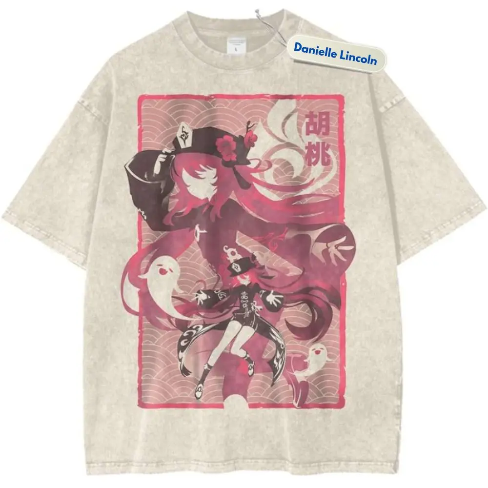 Hu Tao Shirt, Genshin Impact Vintage T-Shirt Gift For Manga Tee,Gift For Men, Gift For Women, Crew Neck T-shirt, Trending T-shirt