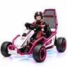 24V400W Kids Electric Drift Kart (Ages 6-12, Unisex) - Toys for Boys, Racing Car-Style Design, Crazy Strobe Lights, Suspension System, Suitable Wheel Material, Iron Frame, 8.5MPH Max Speed, Cool Gifts for Kids
