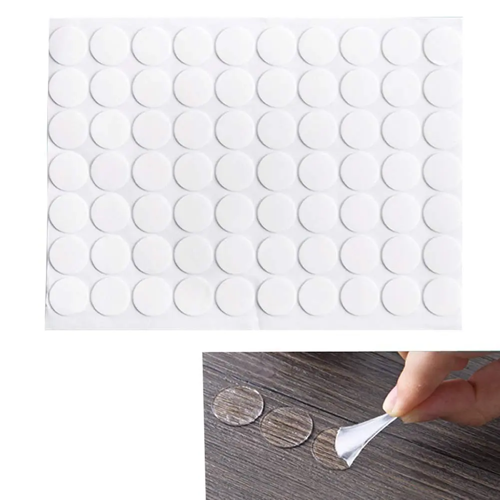 210 Count Transparent Double-Sided Round Acrylic No Traces Adhesive Super Sticky Waterproof Small Stickers 2 cm/0.8 inch
