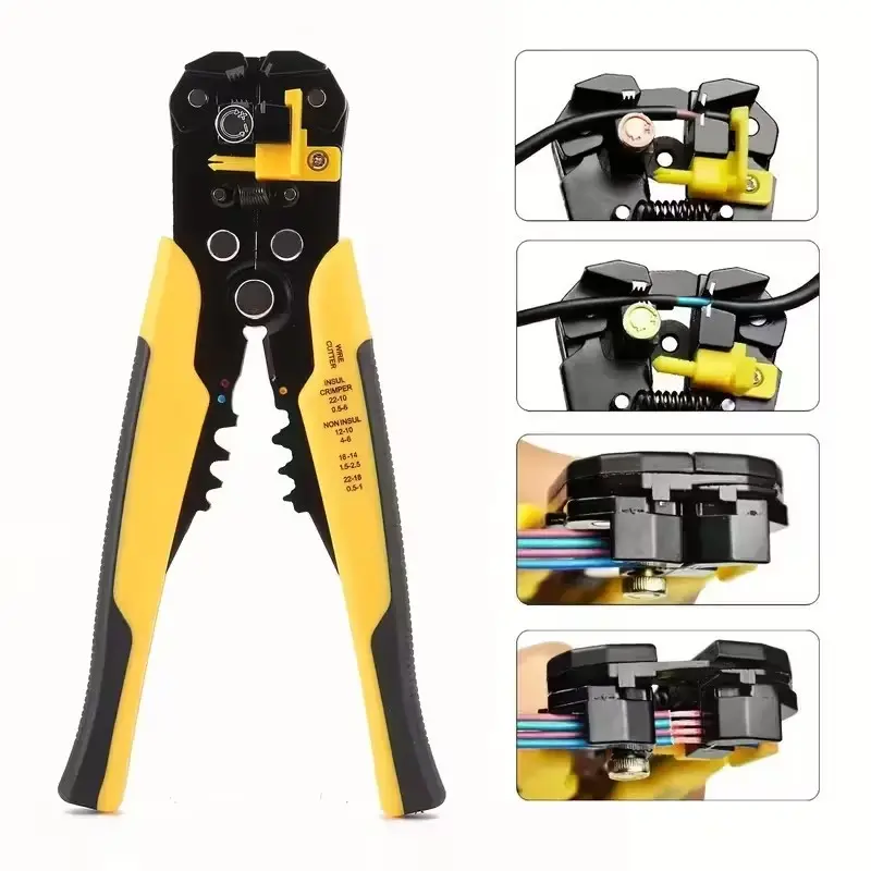 Multifunctional Wire Stripper And Crimping Pliers Hand Tools Construction Tools DL2018 High Quality Steel Adjustable Stripping Force Easy Operation Diy Tools