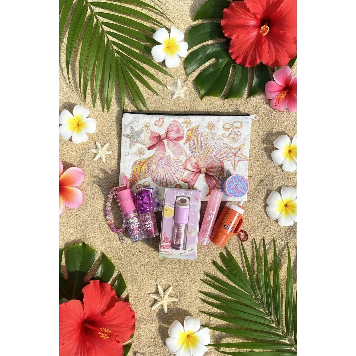 Kawaii Seashell Cosmetic Pouch 6 Lip Gloss Bundle - Pick Your Own on Tiktok Live