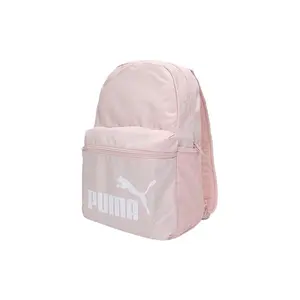 PUMA Women's Casual Fashion Backpack with Large Logo in Sakura Pink Fabric Water Resistant Bookbag Waterproof Bookbag