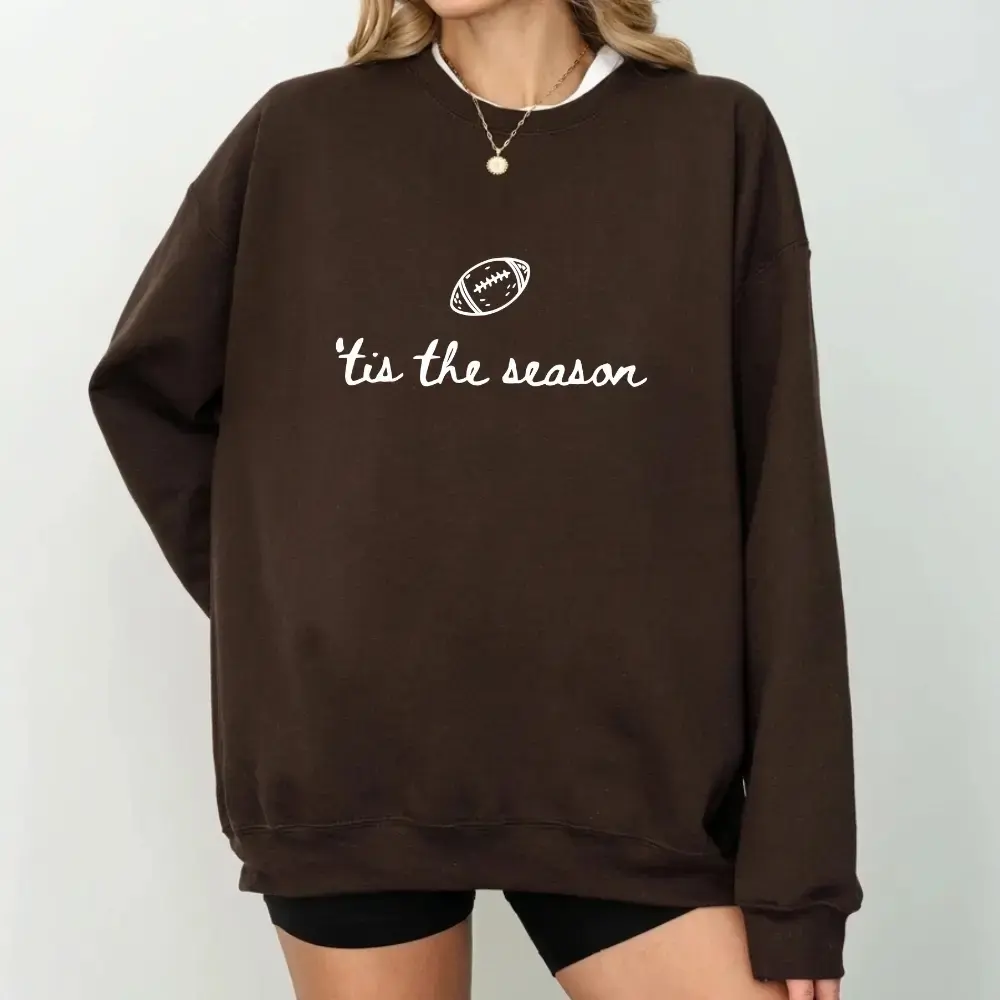 Football Season Sweatshirt, Tis the Season Crewneck, Game Day Football Sweatshirt, Football Mom Sweatshirt, Cozy Fall Pullover, Friday Night Lights, Tailgate Outfit, Autumn Apparel - TrendWear USA