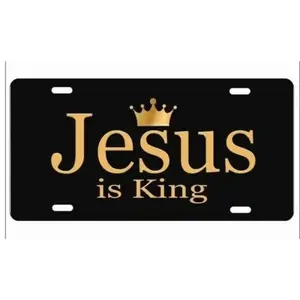 Jesus is King Aluminium License Plate Tag For Car, Truck 6" by 12"
