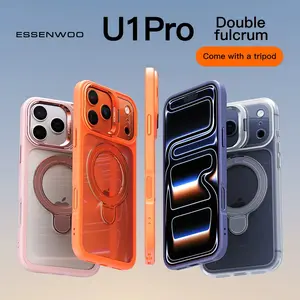 ESSENWOO U1Pro Cover Smartphone Case Dual Stand Shockproof MagSafe Compatible for iPhone 17/16/15/14/13 Pro Max with Adjustable Angles 30°-150° and Drop Protection
