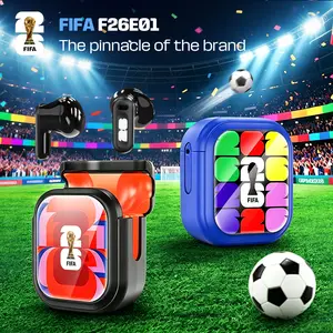 FIFA F26E01 2026 World Cup Semi-In-Ear Bluetooth Earbuds, Lightweight Comfort Wireless Headphones, Bass Stereo Sound, HD Clear Call with Built-in Microphone, Low Latency Earphones for Soccer Fans, Daily Commute & Sports