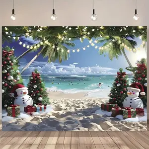 2D Flat Summervibes Colorful Rainbow Arch Backdrop Banner, Polyester Hanging Decor with Hot Balloons, Birthday Festive Party Supplies, Universal Use, No Electricity Required (cm)