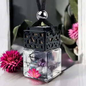 Cactus Flower and Jade Crystal-Enhanced Oil Diffuser, Car Air Freshener, 8ml
