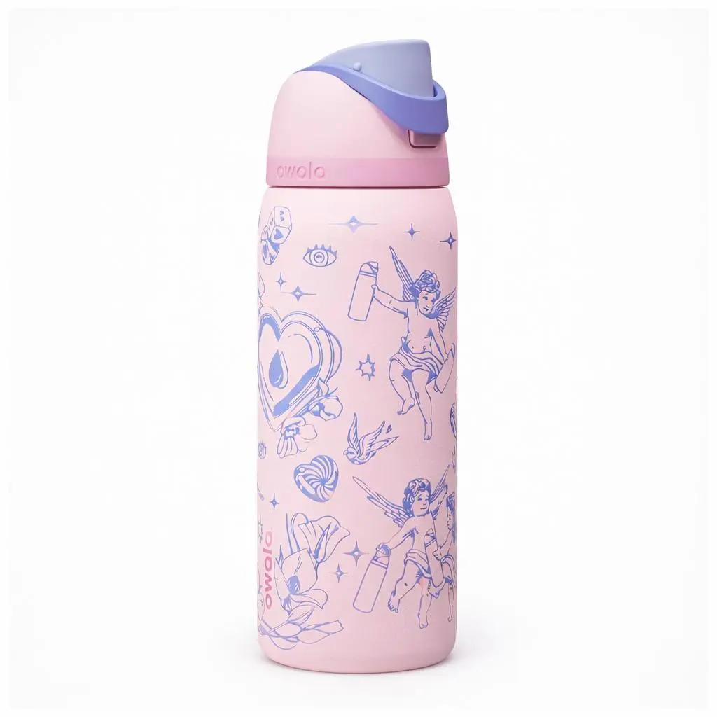 Owala Ethereal Cherub Insulated Stainless Steel Water Bottle - Pink, Leakproof Lid, High Capacity